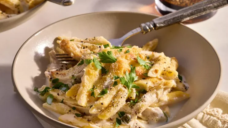 Recipes, Dinners and Easy Meal Ideas – Creamy Chicken Piccata Pasta Bake
